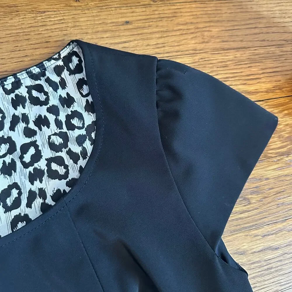 Tahari by Arthur S. Levine Black Scoop Neck Sheath Dress - Picture 4 of 9